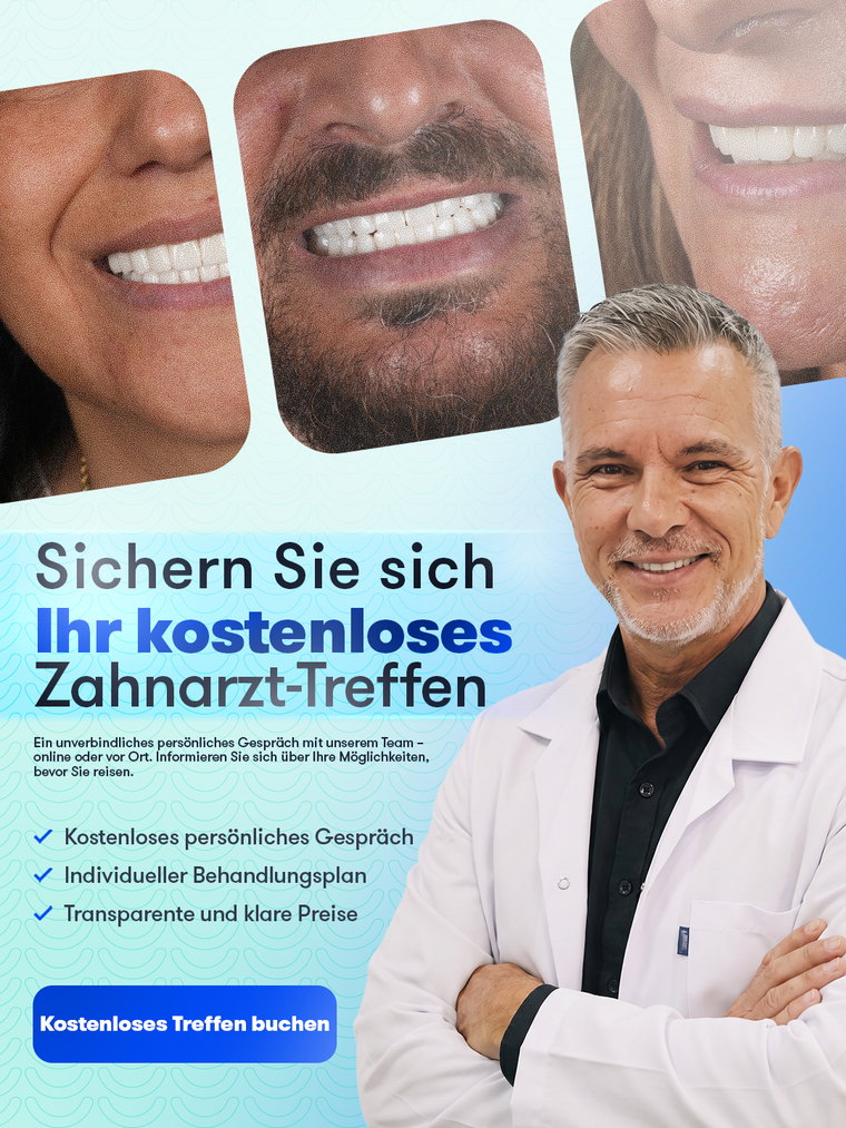 Kostenloses Zahn-Meet-up von Ballıpınar — kostenlose Einzelberatung, individueller Behandlungsplan und transparente Preise