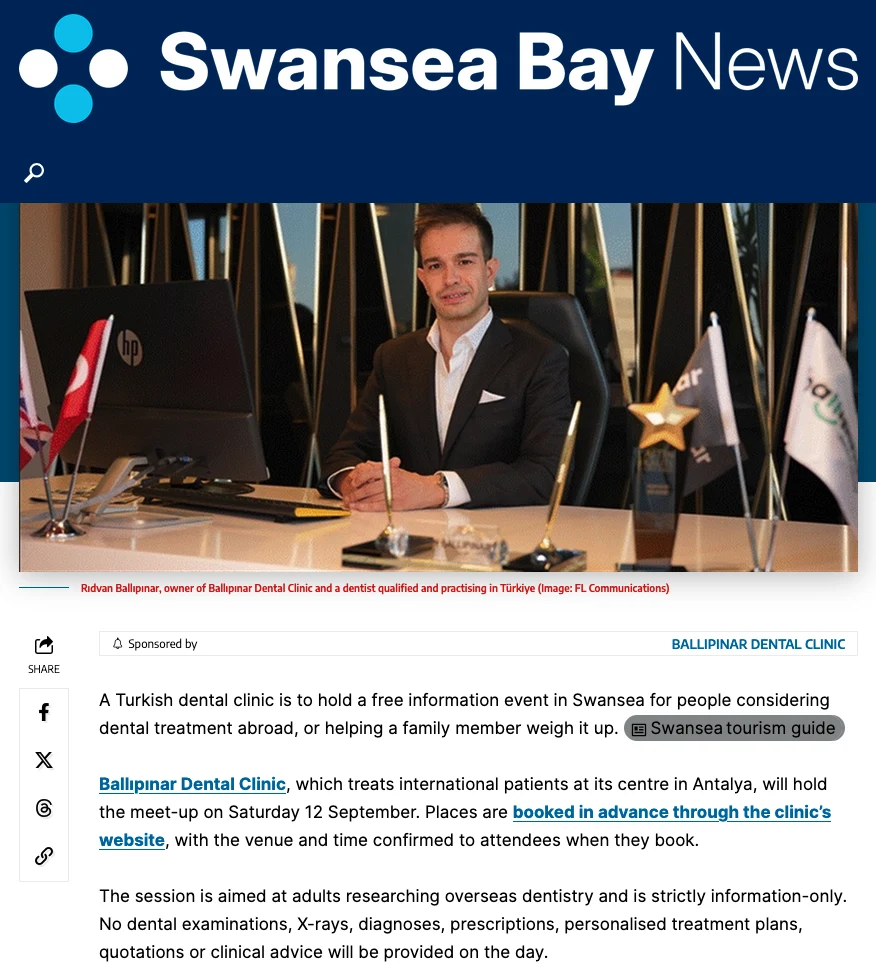 Swansea Bay News-artikel over Ballipinar, 4 september 2026